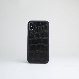 Croc Embossed Italian Leather IPhone Case